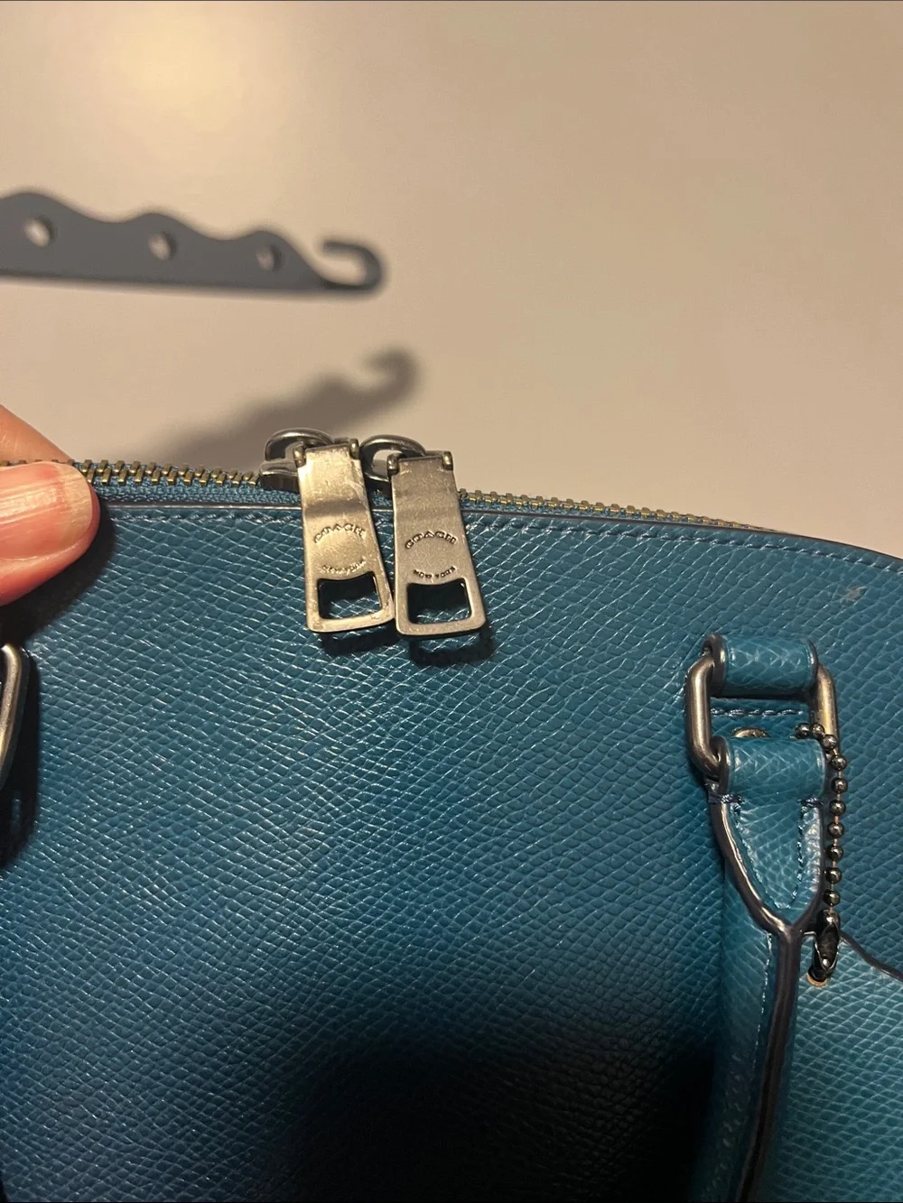 Coach Teal to Blue Ombre Dome Satchel with long strap - Picture 8 of 8